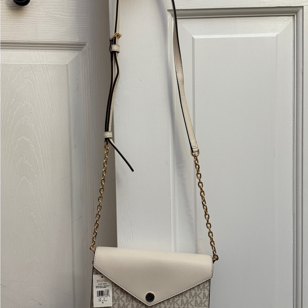 Michael Kors Beige and Gold Crossbody Bag